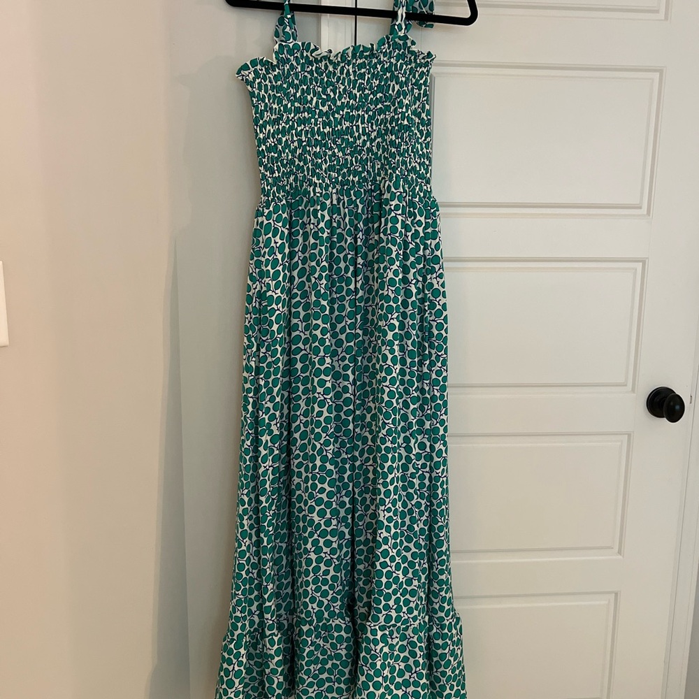 Summersalt Teal and White Textured Dress